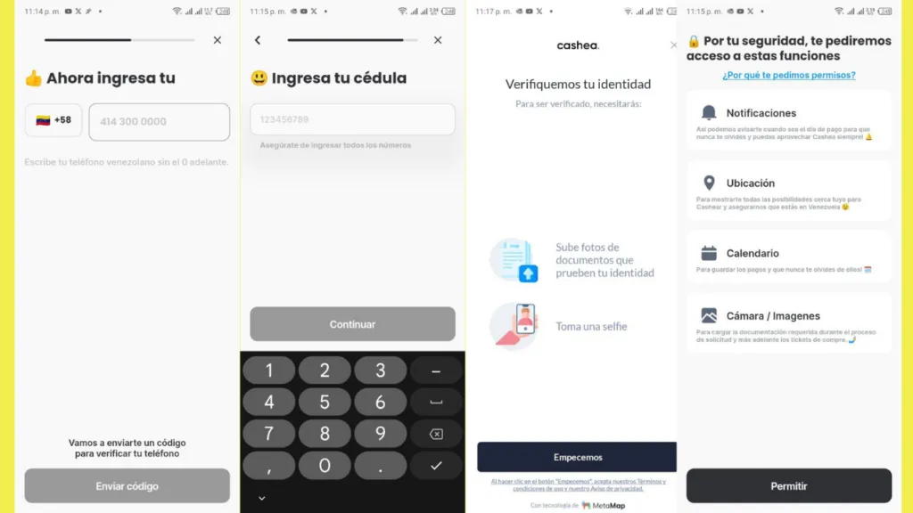 Paso a paso para abrir un cuenta de Cashea